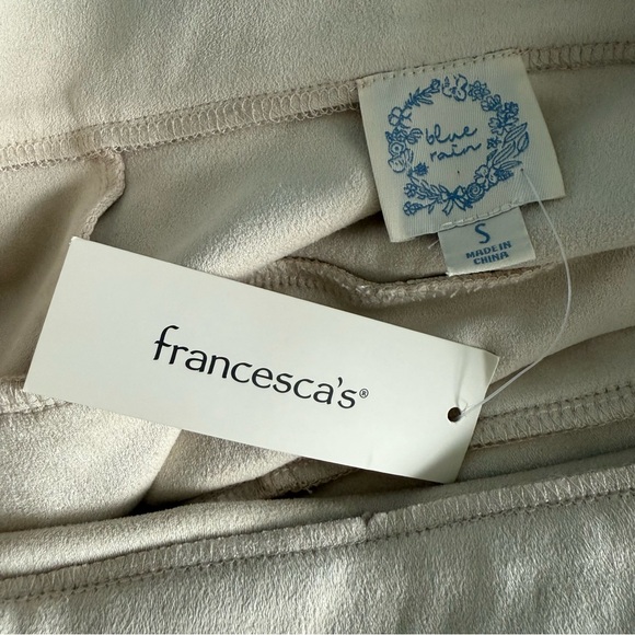 Francesca’s Blue Rain Fringe Faux Suede Skirt - Picture 5 of 7